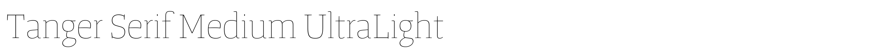Tanger Serif Medium UltraLight